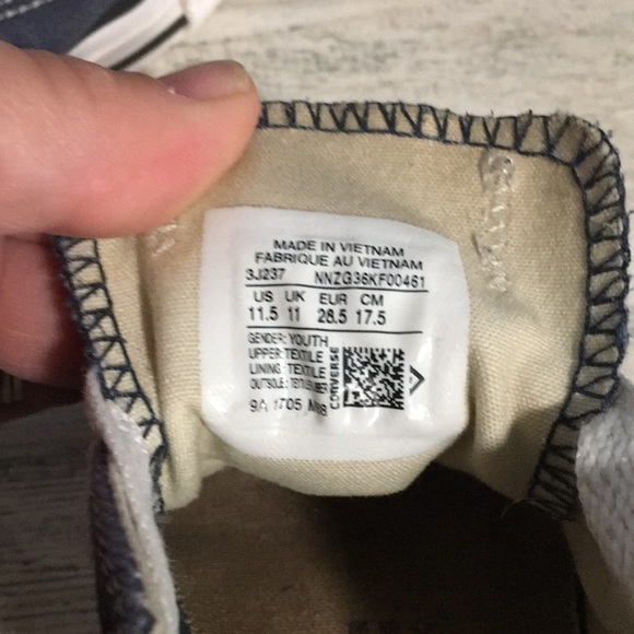 Converse All Stars youth blue-gray with white lace up sneakers size 11.5 childs - Picture 5 of 5